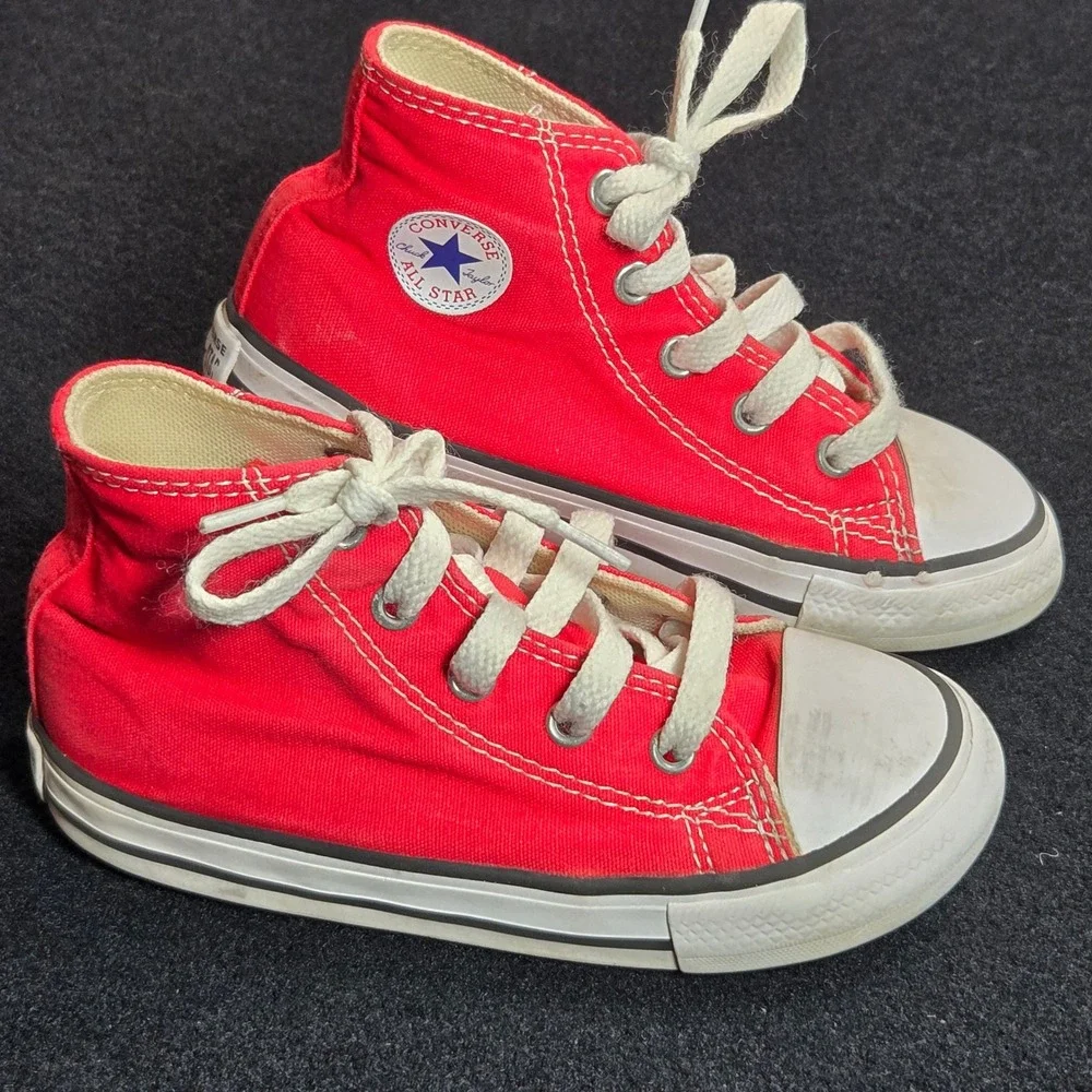 Converse Chuck Taylor All Star Red High Top Sneakers Kids Infant Size 9 7J232